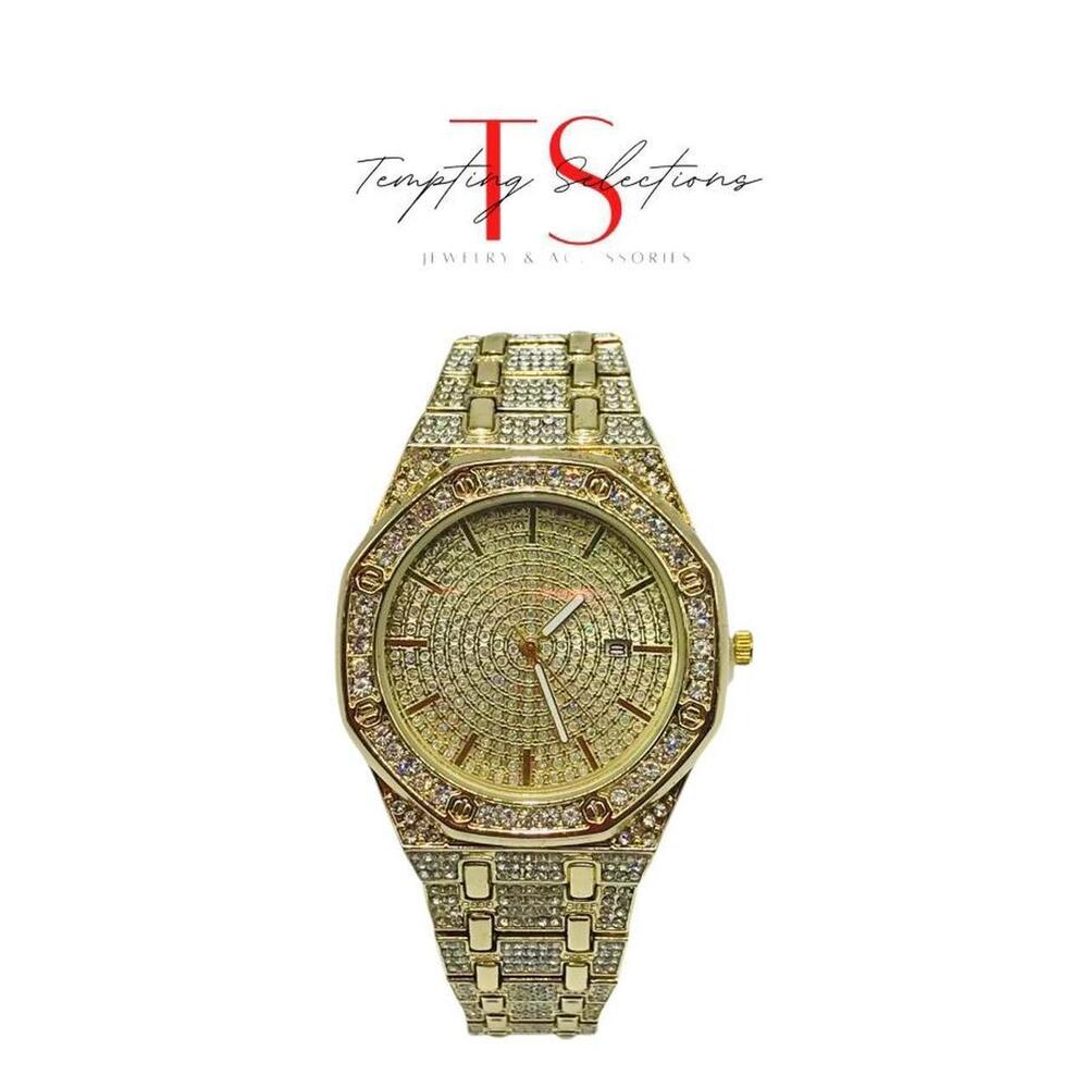 Iced Ap Style Stainless Steel Watch